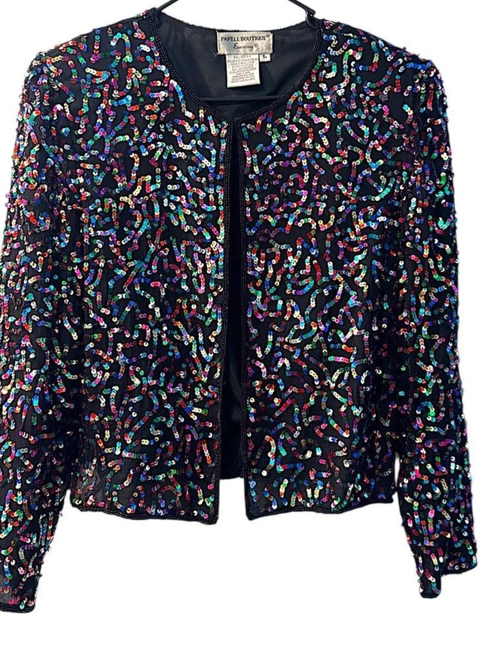 Papell Boutique Black Sequin Jacket